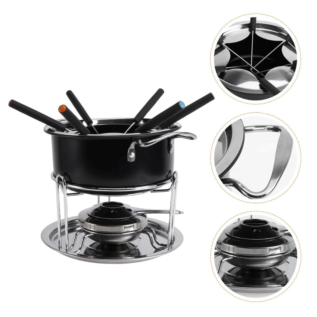 Kit Fondue Multiuso em Aço Inoxidável - Para Deliciosos Momentos na Cozinha Utilidades005 Cozinha com Estilo 