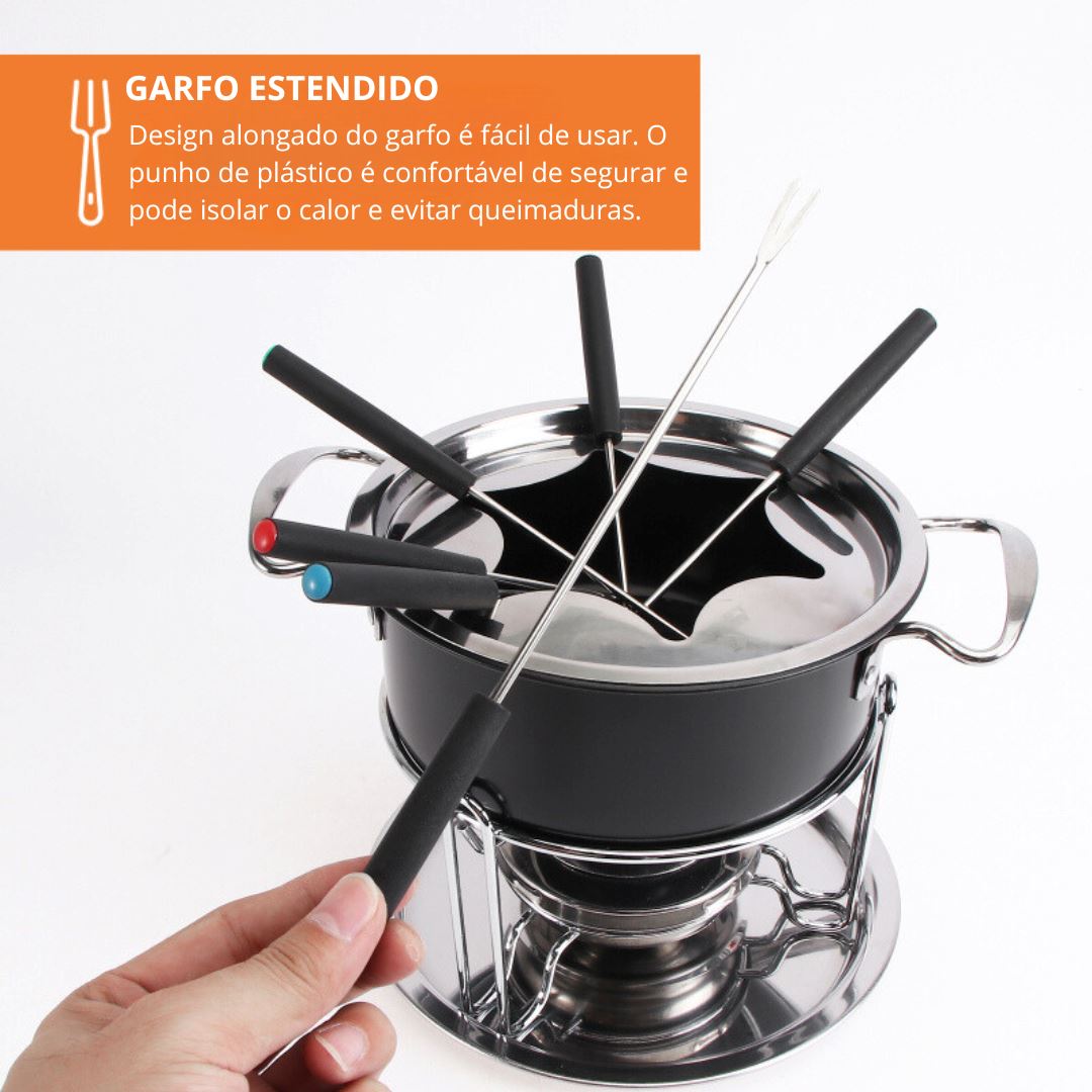 Kit Fondue Multiuso em Aço Inoxidável - Para Deliciosos Momentos na Cozinha Utilidades005 Cozinha com Estilo 