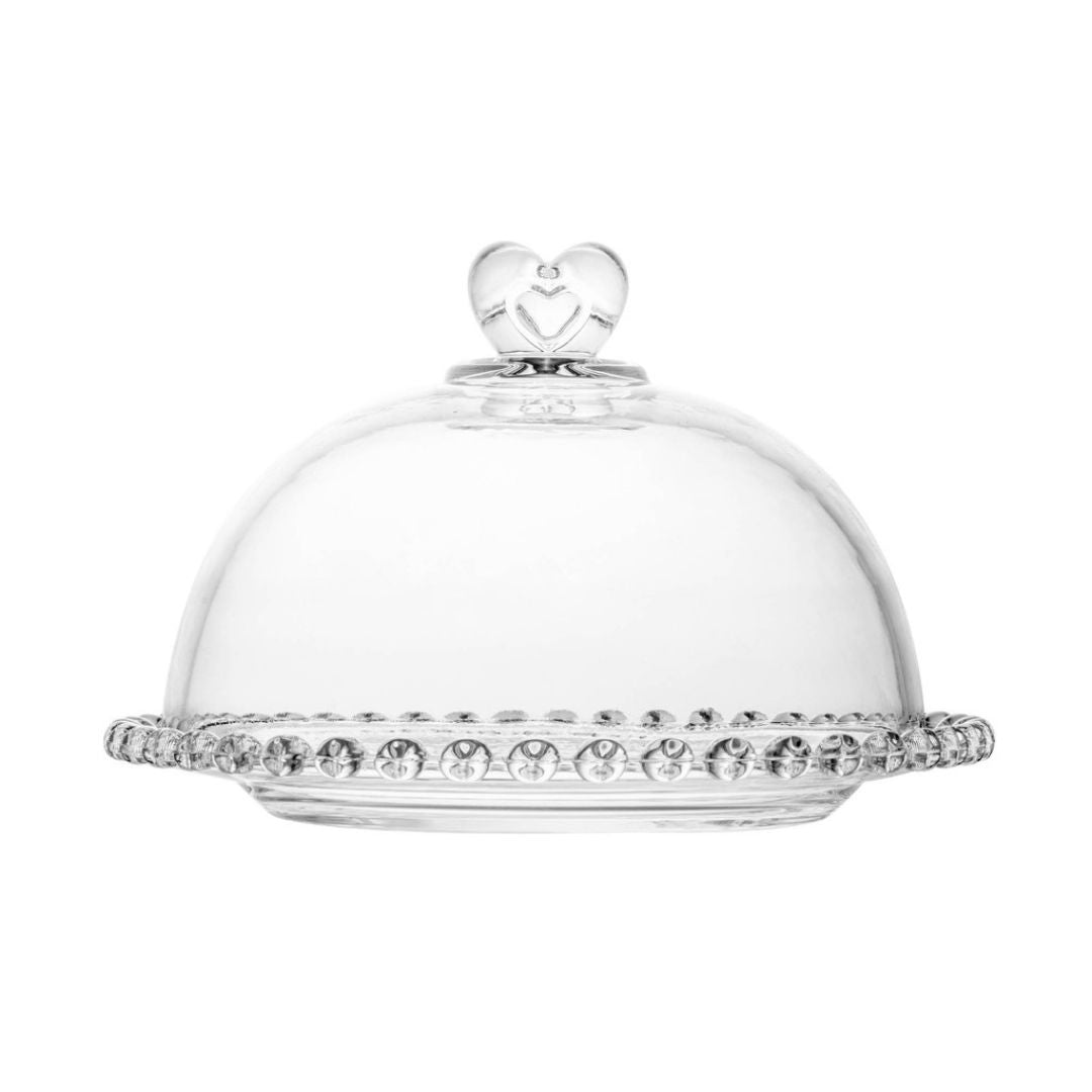 Kit Manteigueira e Queijeira de Cristal com Tampa Mesa Posta059 Cozinha com Estilo 