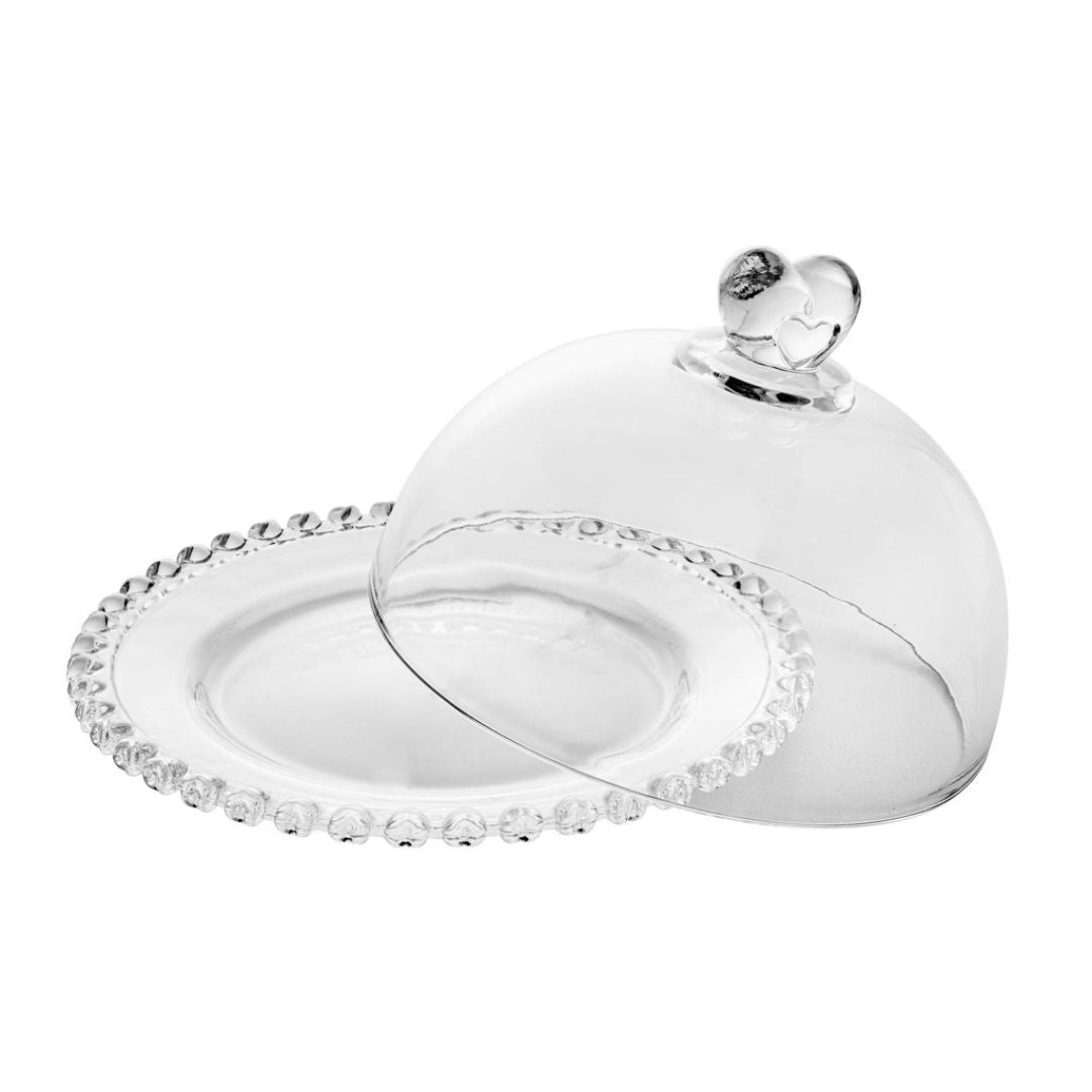 Kit Manteigueira e Queijeira de Cristal com Tampa Mesa Posta059 Cozinha com Estilo 