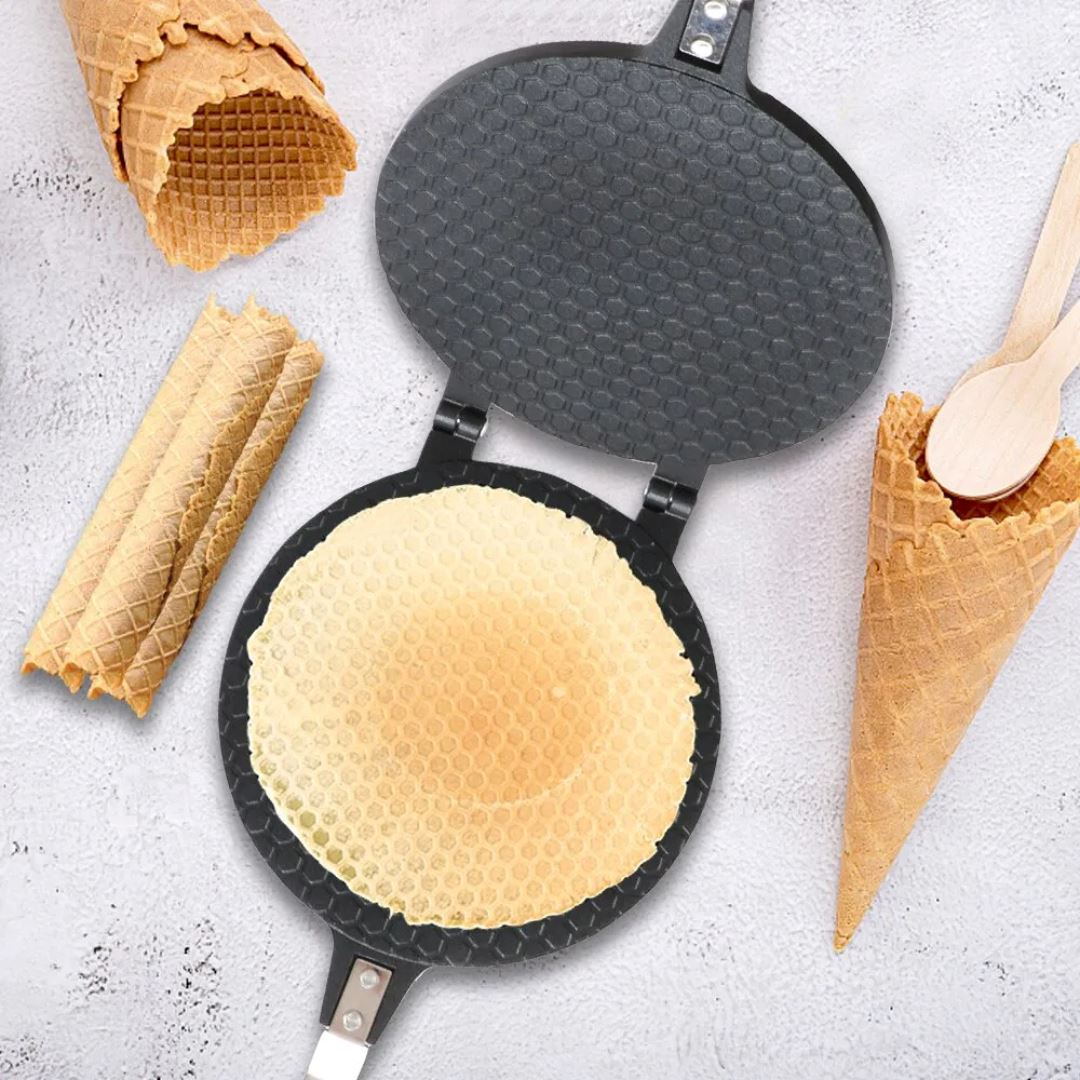 Kit Multifuniconal Forma de Waffles e Cones - Molde Antiaderente de Alta Qualidade Forno e Fogão013 Cozinha com Estilo 