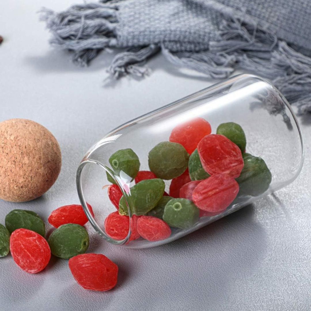 Kit Pote de Mantimentos de Vidro com Tampa de Cortiça Organizadores017 Cozinha com Estilo 