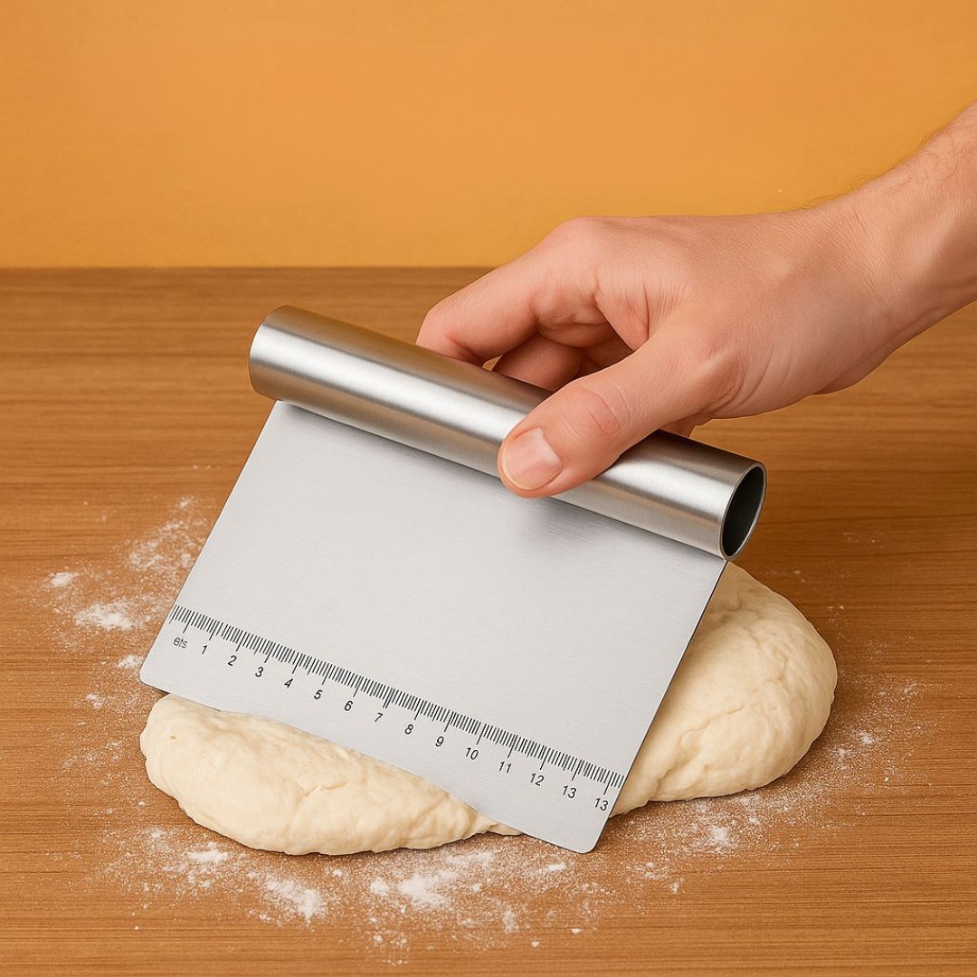 Kit Rolo de Massa Inox Giratório + Espátula Profissional Tubular Utilidades028 Cozinha com Estilo 