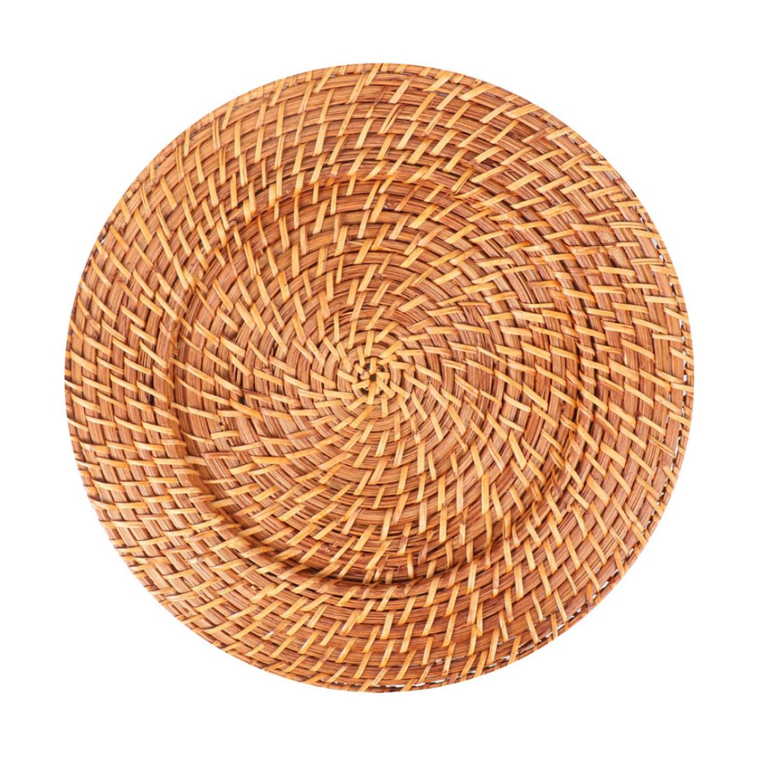 Kit Sousplat Redondo em Rattan Bambu Bambu013 Cozinha com Estilo 