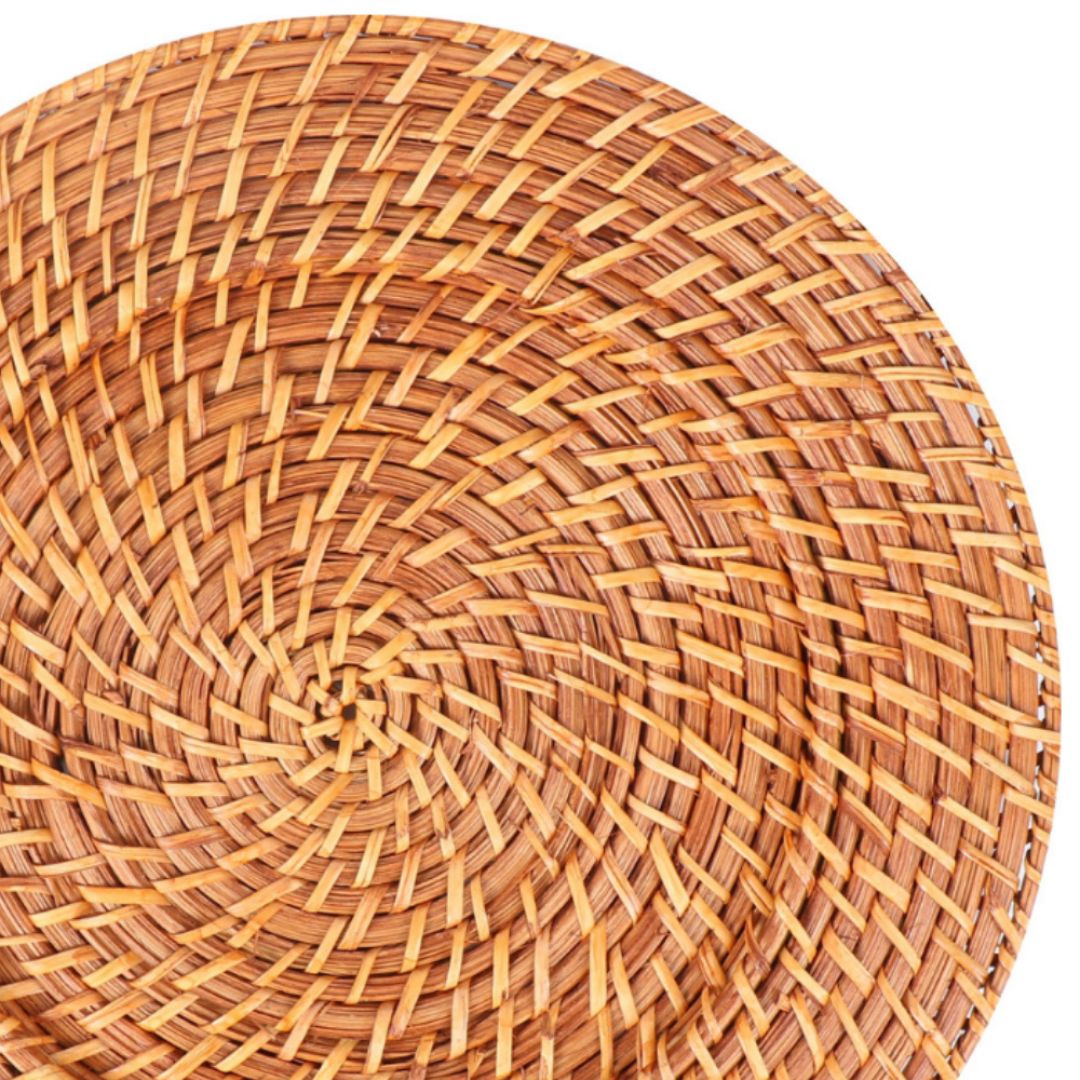 Kit Sousplat Redondo em Rattan Bambu Bambu013 Cozinha com Estilo 