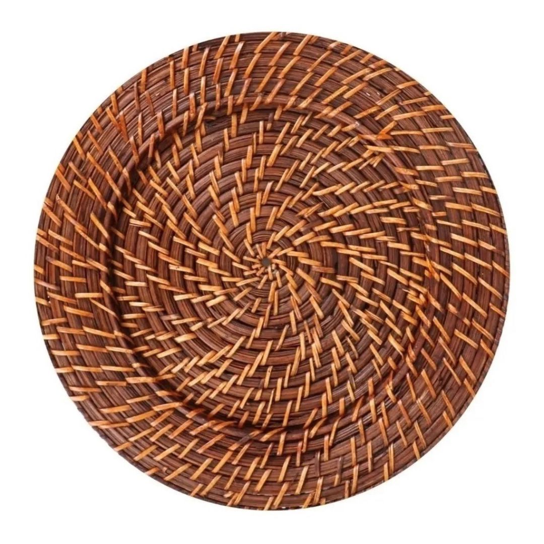 Kit Sousplat Redondo em Rattan Bambu Bambu013 Cozinha com Estilo 