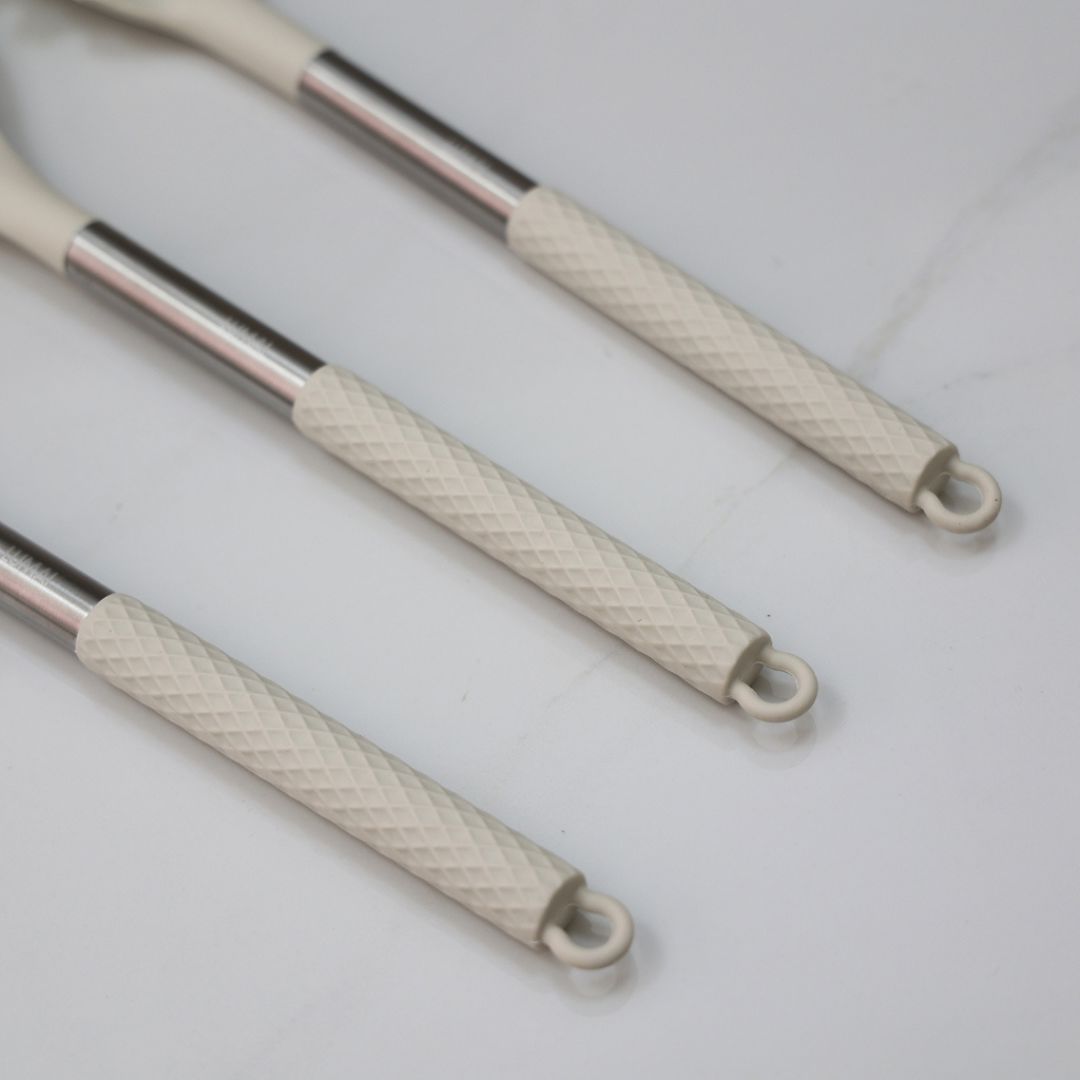 Kit Utensílios de Cozinha Silicone e Aço Inox com Balde Organizador - 8 Peças Forno e Fogão020 Cozinha com Estilo 