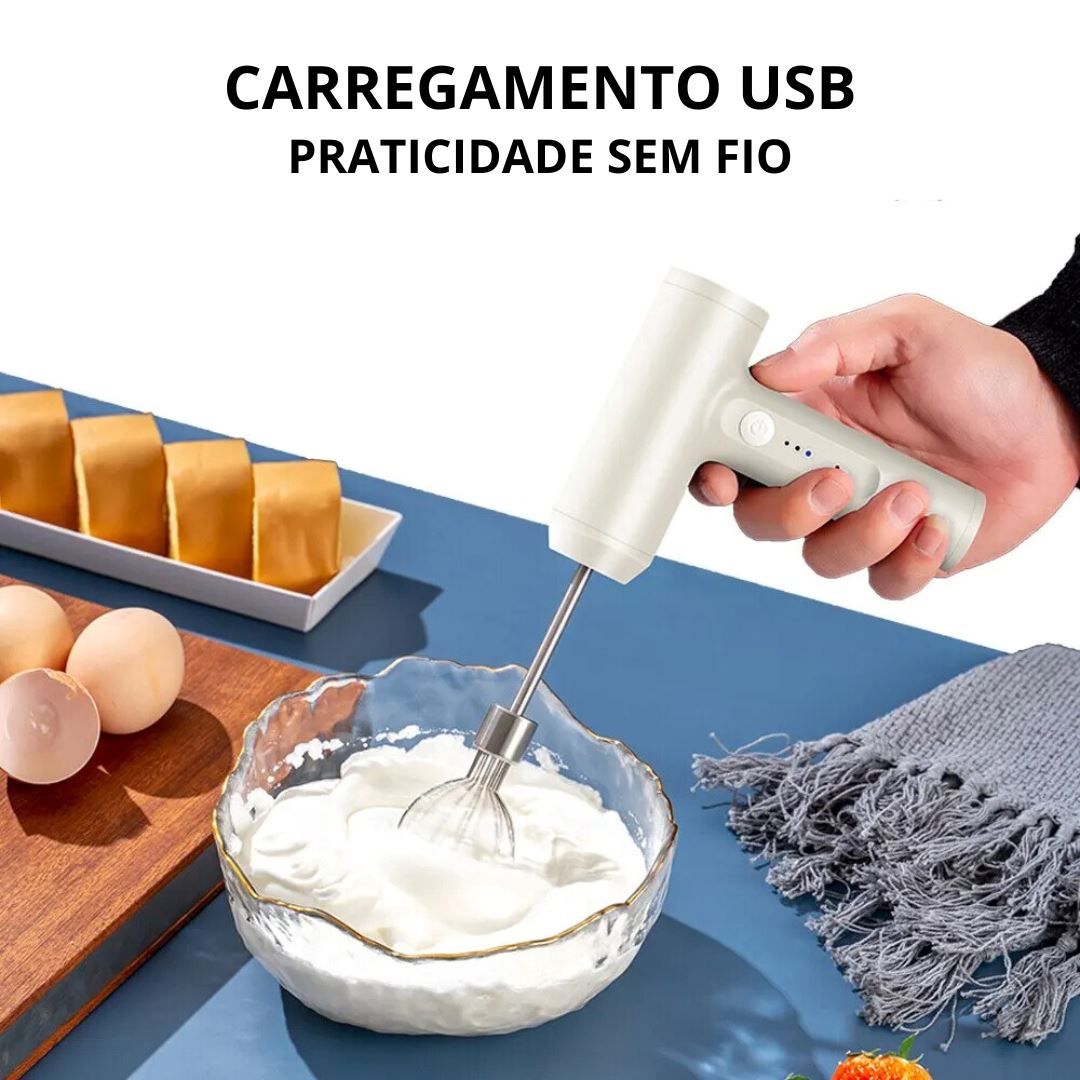 Misturador Elétrico Sem Fio - Para Preparar com Facilidade e Precisão Utilidades007 Cozinha com Estilo 