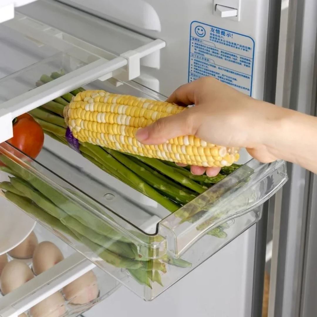 Organizador de Alimentos para Geladeira - Caixa de Armazenamento Deslizante de Plástico Organizadores004 Cozinha com Estilo 