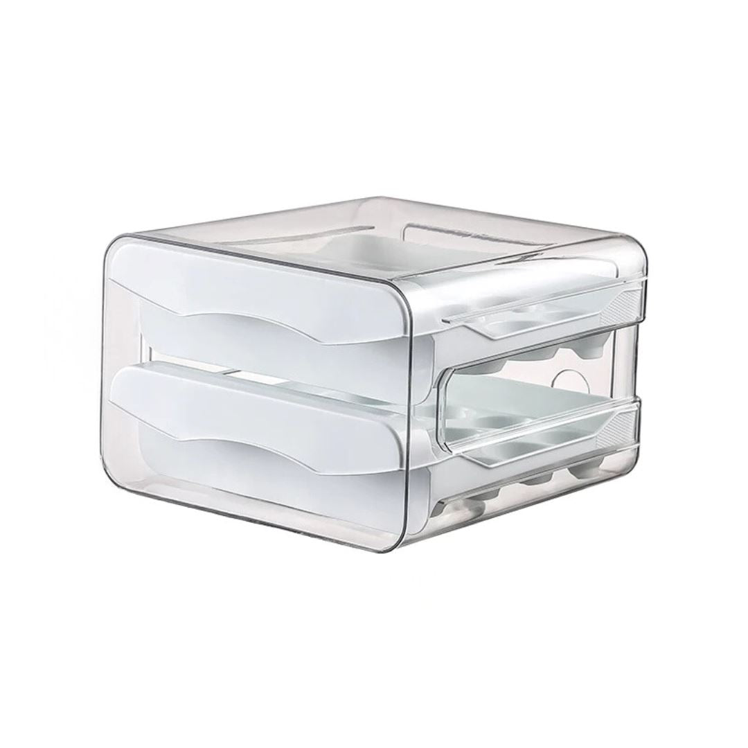 Organizador de Ovos Empilhável para Geladeira - Mantenha Seus Ovos Frescos e Organizados Organizadores005 Cozinha com Estilo Branco (21.5cmX22.5cmX14cm) 