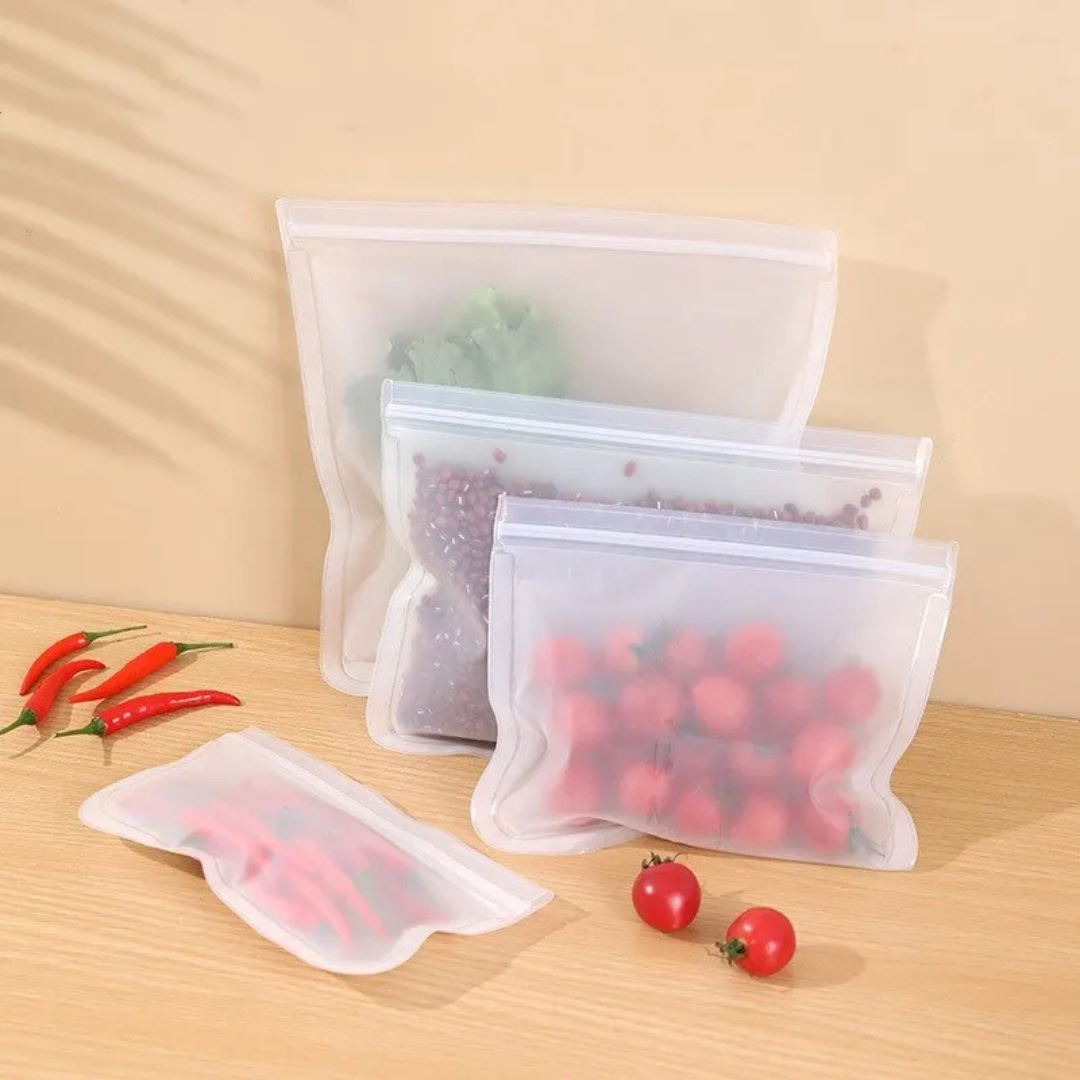 Sacola de Silicone para Alimentos Frescos - Conservação e Organização na Cozinha Organizadores007 Cozinha com Estilo 