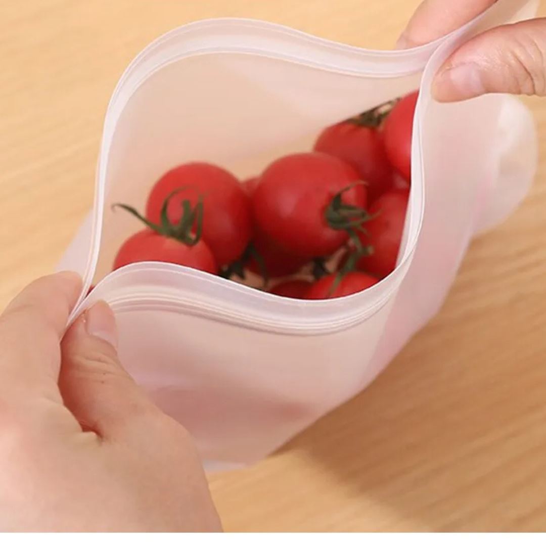 Sacola de Silicone para Alimentos Frescos - Conservação e Organização na Cozinha Organizadores007 Cozinha com Estilo 