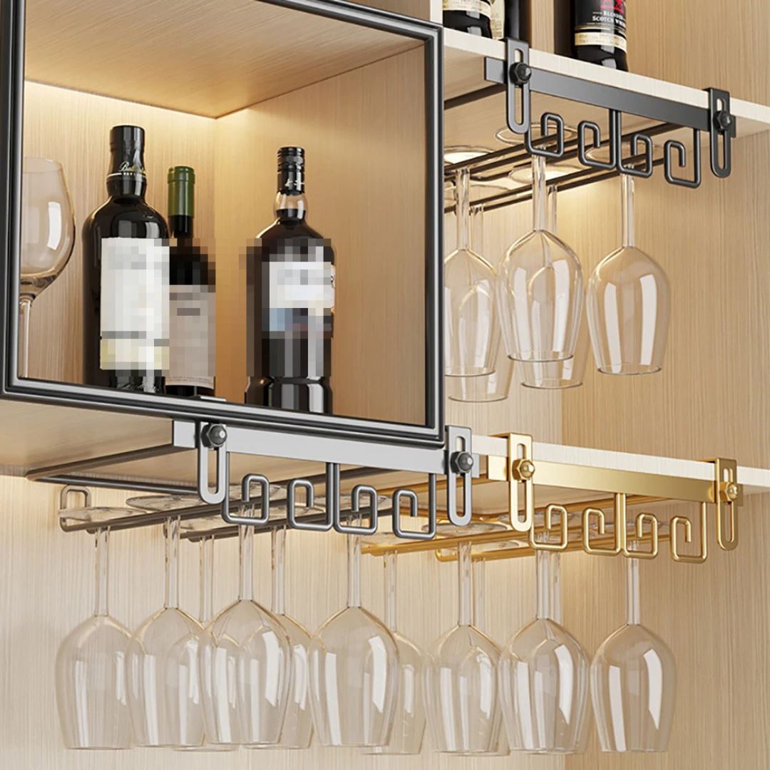 Suporte de Taças de Vinho em Aço Inoxidável - Organizador Sofisticado Decoração015 Cozinha com Estilo 