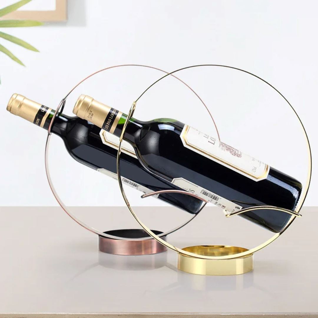 Suporte de Vinho em Circulo - Toque de Elegância para sua Decoração Decoração014 Cozinha com Estilo 