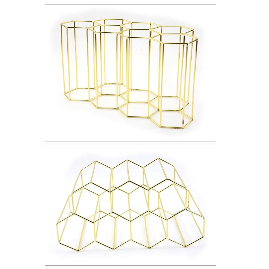 Suporte de Vinho Hexagonal Moderno - Porta Garrafas de Colmeia para 9 Unidades Decoração017 Cozinha com Estilo 