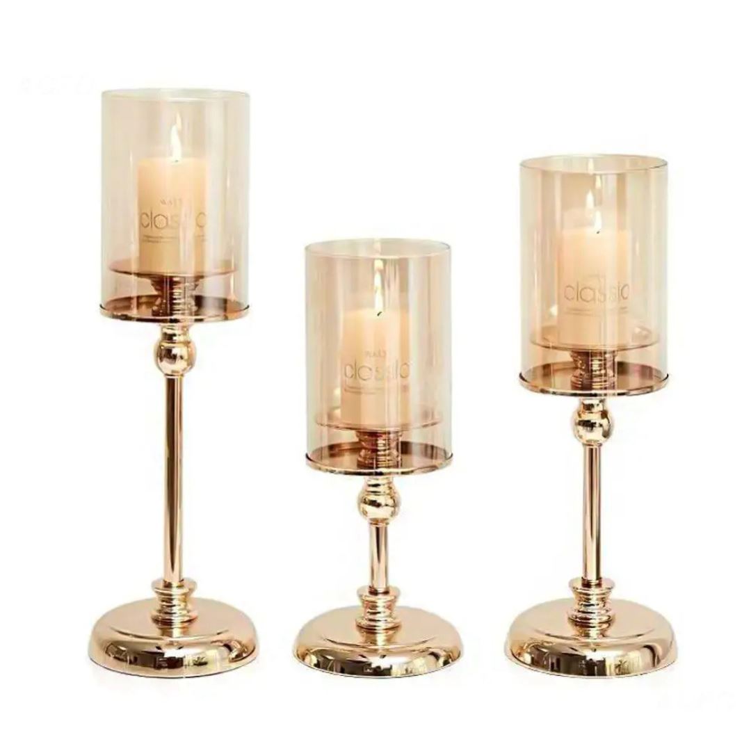 Suporte Dourado para Velas Vintage em Metal - Decoração Luxuosa Decoração010 Cozinha com Estilo 