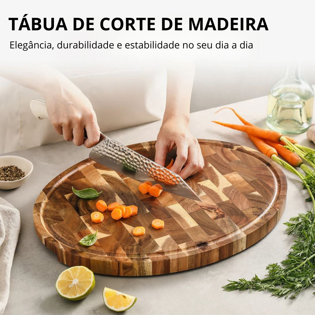 Tábua de Madeira para Corte de Carnes e Frios Alta Qualidade na Cozinha Cozinha com Estilo 