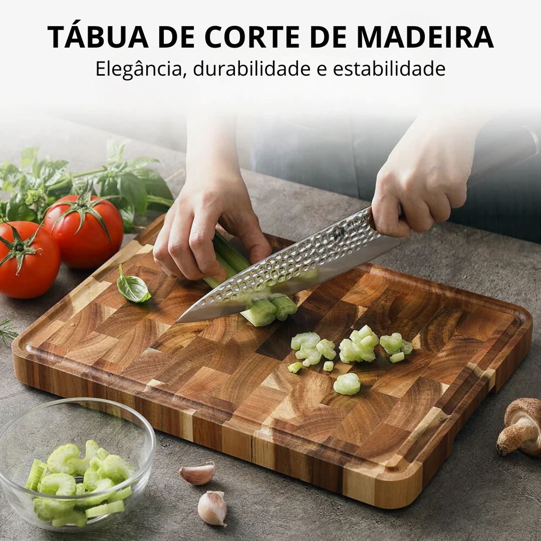 Tábua de Madeira Retangular para Cozinha - Qualidade e Segurança no Corte Cozinha com Estilo 