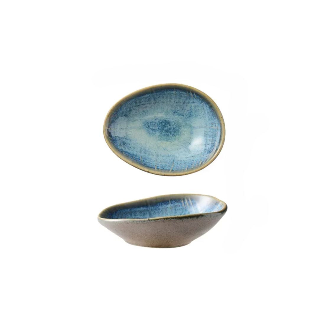 Tigela Bowl de Cerâmica com Design Irregular Linha Premium053 Cozinha com Estilo 10.6x8.0x3.0cm 