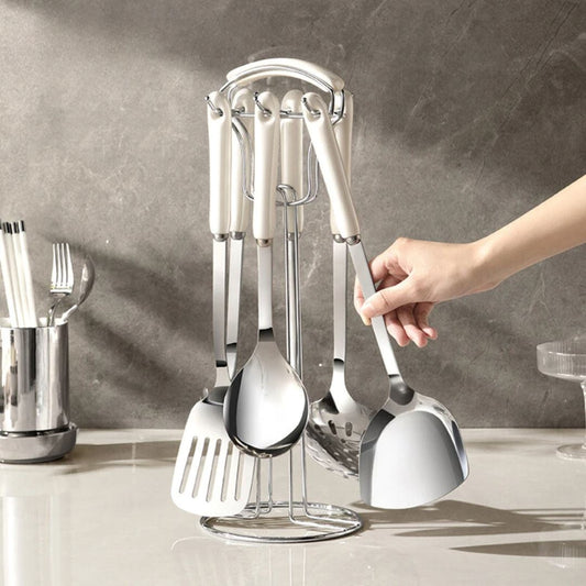 Utensílios Elegantes em Aço Inox - Organizador de Cozinha Funcional Cozinha com Estilo 